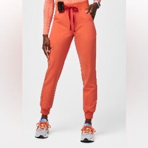 Figs Sunset Orange High Waisted Jogger Scrub Pants M